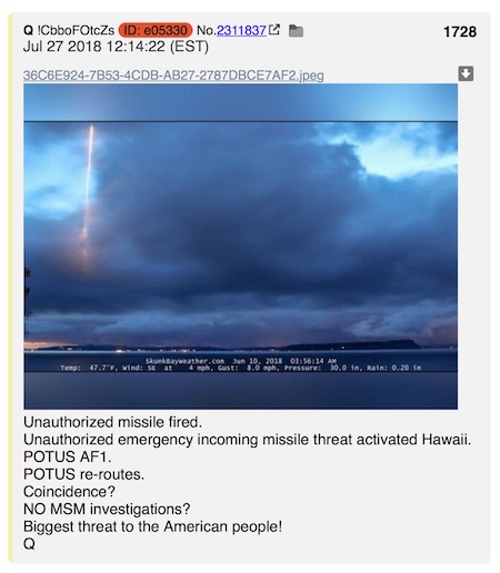 Whidbey Island, Skunk Bay Weather blog, missile launch, Q, Q Anon, QAnon, Q postings, Q posts on missile launch