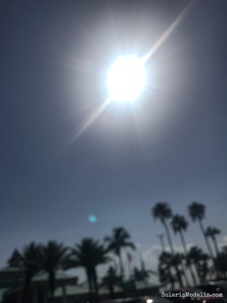 Space coast, Florida coast, shore, Solaris Modalis, sun and sky, hexagon sun, sun shaped like hexagon, sun with six sides, sun with blue ring around it, blue sun, sun with blue